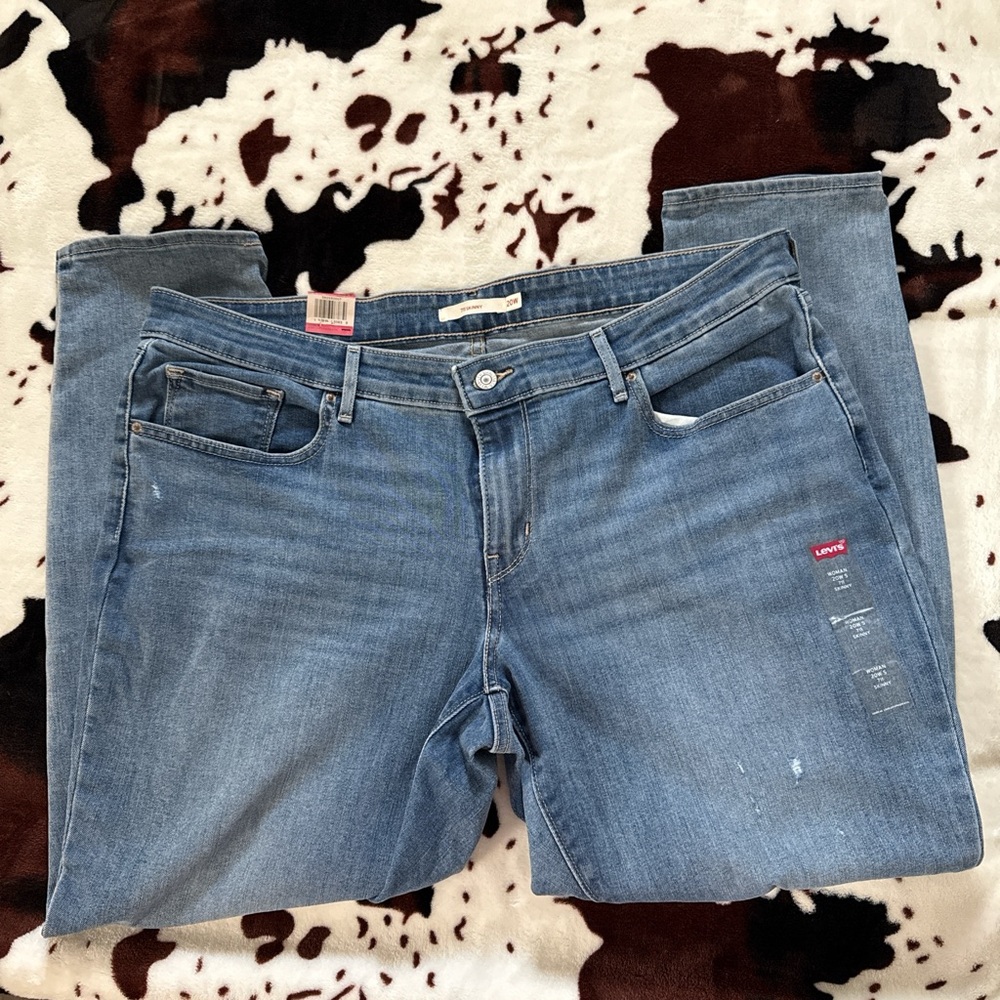 Levi's Blue Straight Leg Jeans with Classic Fading